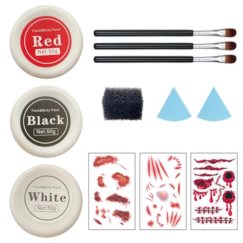 Halloween Schminke, Theaterschminke Set, Face Paint für Halloween Party, Cosplay,Theaterschminke & Faschingsschminke Für Gruseliges Halloween Make Up Halloween Schminke, Theaterschminke Set, Face Paint für Halloween Party, Cosplay,Theaterschminke & Faschingsschminke Für Gruseliges Halloween Make Up von AMSNINK