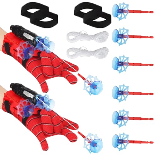 AMSNINK Spider-Man Spielzeug Set mit Netzwerfer und Handschuhen für Kinder ab 4 Jahre - Superhelden Cosplay Kit mit Web Shooter, Saugnapf-Darts und Zubehör, Ideales Outdoor Spielzeug ab 7 Jahre Jungen AMSNINK Spider-Man Spielzeug Set mit Netzwerfer und Handschuhen für Kinder ab 4 Jahre - Superhelden Cosplay Kit mit Web Shooter, Saugnapf-Darts und Zubehör, Ideales Outdoor Spielzeug ab 7 Jahre Jungen von AMSNINK