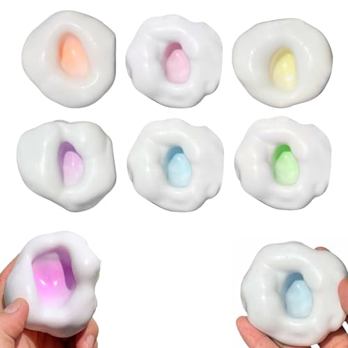 6 Stück Sand Glutinous Ball, Klebrige Sandbällchen Anti Stress Bälle, Squishy Reiskuchen, Squishy Quetschspielzeug, Squishy Stressball Für Kinder Erwachsene von AMSNINK