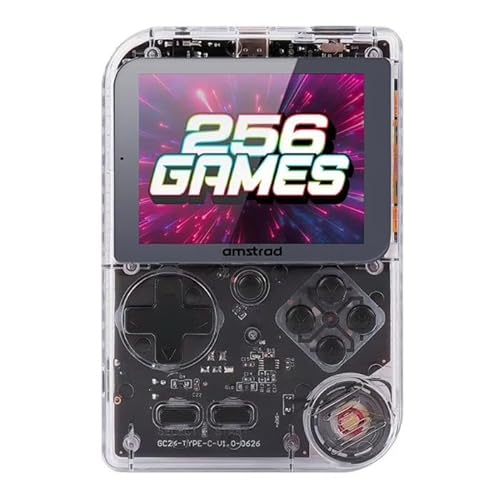 Retro-Spielekonsole mit 256 Spielen, 2,8" LCD-Bildschirm, 300 mAh Akku, USB-C, TV-Ausgang von AMSTRAD