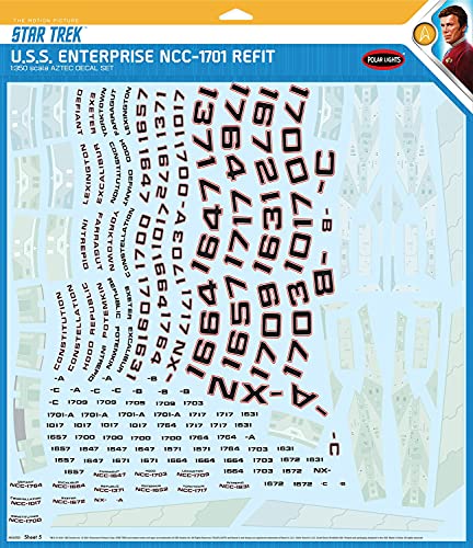 AMT MKA050/12 1/1000 Star Trek U.S.S. Enterprise Refit Aztec Decals Modellbausatz, Mehrfarbig, Standard-Größe von AMT