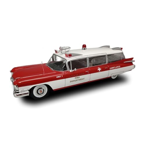 AMT - 1/25 1959er Cadillac Ambulance w/Gurney - Plastikmodellbausatz, Weiß, Transparent, Rot, Verchromt AMT - 1/25 1959er Cadillac Ambulance w/Gurney - Plastikmodellbausatz, Weiß, Transparent, Rot, Verchromt von AMT