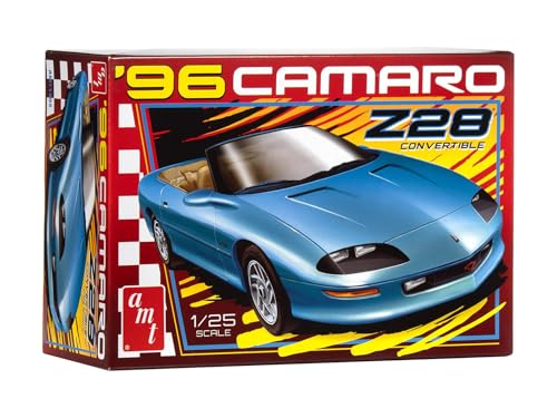 AMT 1996 Chevy Camaro Z28 Cabrio Modellbausatz im Maßstab 1:25 - 350 Cu. in V-8 Motor, Cabrio Soft Top & Kofferraumabdeckung, detaillierter Innenraum, Z28 Räder & neue Aufkleber von AMT