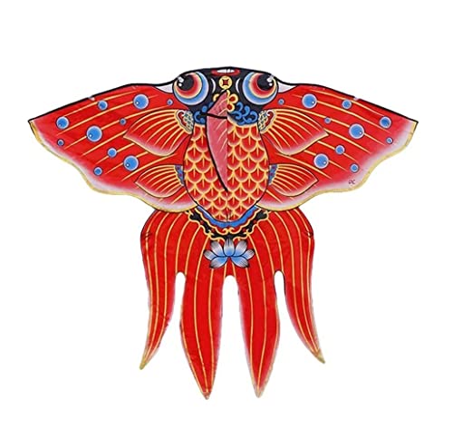 AMULONG Kites, 55 "Goldfish Riesiger Drachen, Leicht Zu Fliegen, Mit Schwanz Für Strandausflug, Park, Familie, Outdoor-Spiele Lugdrachen(A,1000M) von AMULONG