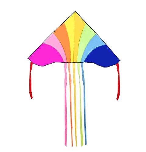 AMULONG Kites, Dreieckiger Regenbogendrachen Mit 230 cm Langem Schwanz, Riesiger Anfängerdrachen, Einfach Zu Fliegen, Perfekt Für Spiele Im Freien Lugdrachen(1000m Line) von AMULONG