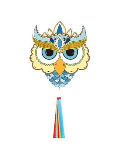 AMULONG Kites, Eule Drachen leicht zu fliegen 27,58 "Kites for Jungen Mädchen im Freien Spiele und Aktivitäten Kites mit Kite String Lugdrachen(B,400m Kite String) von AMULONG