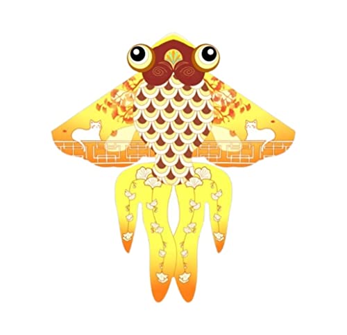 AMULONG Kites, Goldfisch-Drachen Im Chinesischen Stil, Einfach In Der Brise Zu Fliegen, Für Spiele Und Aktivitäten Im Freien, Einleiner-Drachen Mit Fliegenden Werkzeugen Lugdrachen(A,100 Meters) von AMULONG