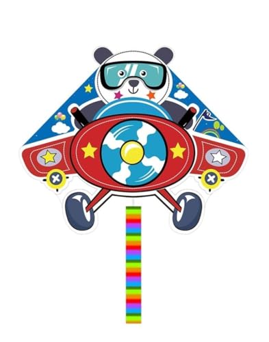 AMULONG Kites, Niedliche Panda-Drachen, Einfach Zu Montierender Anfänger-Drachen Für Outdoor-Spiele, Strandausflug, Park-Drachen Lugdrachen(260m Kite String) von AMULONG