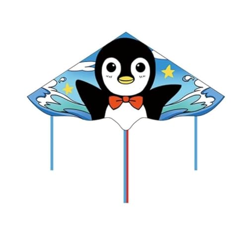 AMULONG Kites, Niedliche Pinguin-Drachen Leicht zu fliegen Anfänger Kite Kinder Einzelzimmer Kite Familie Outdoor Beach Trip Park Spiele 260m und 400m Kite String Lugdrachen(260cm Kite String) von AMULONG