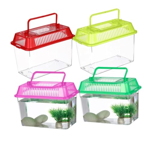 AMULONG Zuchtbox, Transport, 4 Stücke Fisch Tank Pet Box Tank Fisch Tank Dekoration Kunststoff Futterkoffer AMULONG Zuchtbox, Transport, 4 Stücke Fisch Tank Pet Box Tank Fisch Tank Dekoration Kunststoff Futterkoffer von AMULONG