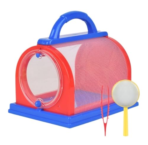AMULONG Zuchtbox, Transport, Backyard Essentials Kammer-Insektenhabitat-Lupenset Futterkoffer(Blue) von AMULONG
