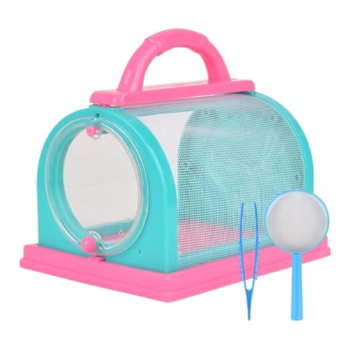AMULONG Zuchtbox, Transport, Backyard Essentials Kammer-Insektenhabitat-Lupenset Futterkoffer(Pink) von AMULONG