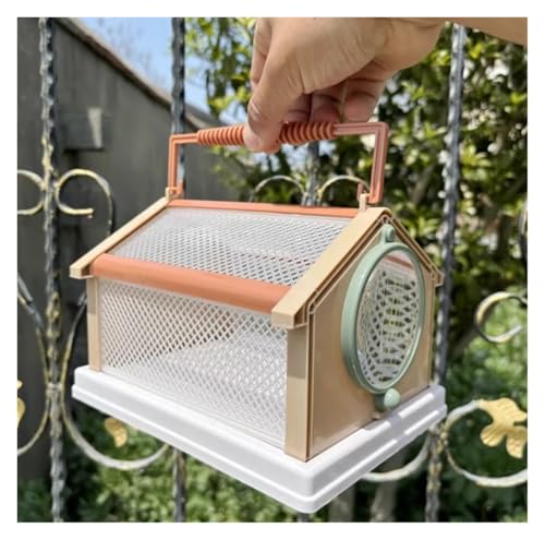 AMULONG Zuchtbox, Transport, Insektenkäfig-Box, Insektenfänger, Schmetterling, Schmetterlingskäfig for Den Außenbereich Futterkoffer(Brown) von AMULONG