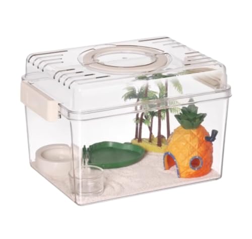 AMULONG Zuchtbox, Transport, Reptilien-Terrarium-Set, Brutkasten for Schlangen-Vogelspinnen, Einsiedlerkrebse Futterkoffer(27x21x19cm) von AMULONG