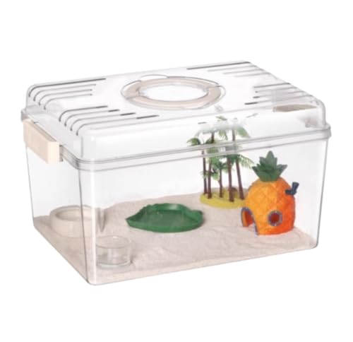 AMULONG Zuchtbox, Transport, Reptilien-Terrarium-Set, Brutkasten for Schlangen-Vogelspinnen, Einsiedlerkrebse Futterkoffer(37x27x22cm) von AMULONG