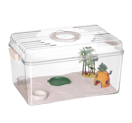 AMULONG Zuchtbox, Transport, Reptilien-Terrarium-Set, Brutkasten for Schlangen-Vogelspinnen, Einsiedlerkrebse Futterkoffer(47x32x26cm) von AMULONG