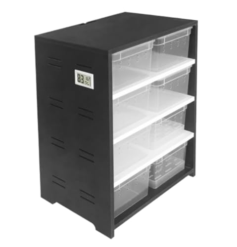 AMULONG Zuchtbox, Transport, Reptilienzuchtschrank Mit Futterbox Insektenfütterungsschrank Futterkoffer(Black) von AMULONG