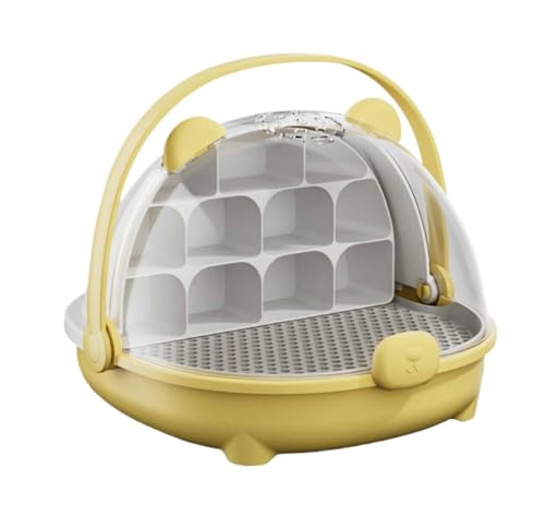 AMULONG Zuchtbox, Transport, Seidenraupen-Zuchtbox Zur Zucht Von Seidenraupen Reptilien-Futterbox Futterkoffer(Yellow) von AMULONG