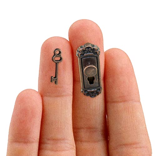AMZLORD 1/12 Dollhouse Miniatur -Türschloss Key Fairy House Retro DIY Accessoires von AMZLORD