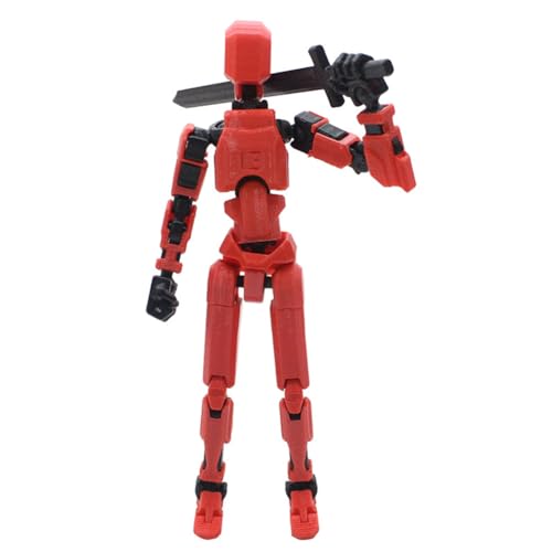 AMZLORD 1 Set Mehrgelenkiger beweglicher Roboter 3D Mannequin 13 Actionfigur (Schwarz Rot) von AMZLORD