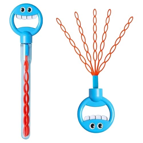 AMZLORD 32 Loch lächelnde Gesicht Bubble Zauberstab Bubble Stick Blasengebläse for Kinder (blau) von AMZLORD