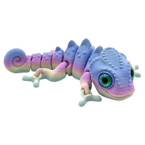 AMZLORD 3D-Druckchamäleon-Figur Tierspielzeug artikulierter Chamäleon-Modell (Mehrfarben) von AMZLORD