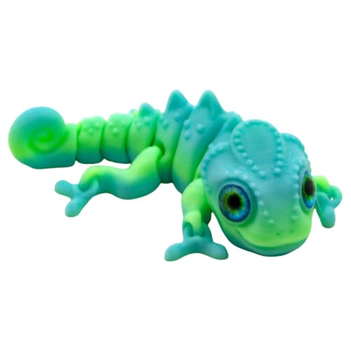 AMZLORD 3D -Druckchamäleon -Figur Tierspielzeug artikuliertes Chamäleon -Modell (blau Grün) von AMZLORD
