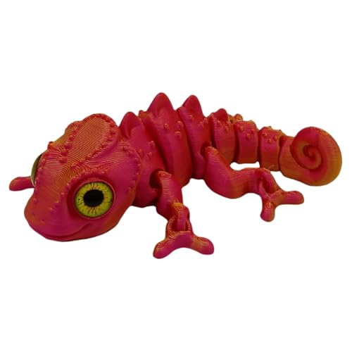AMZLORD 3D -Druckchamäleon -Figuren Tier Spielzeug artikulierte Chamäleon -Modelle (rot) von AMZLORD
