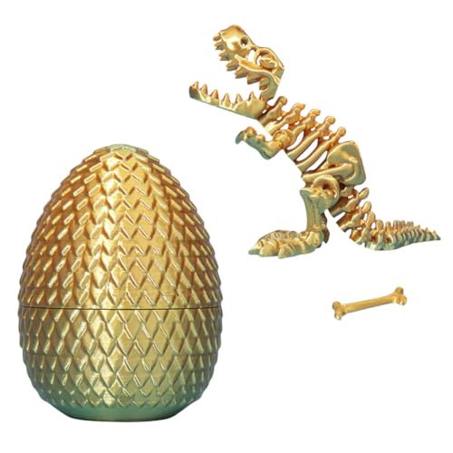 AMZLORD Dragon Movable Joint Decoration Toy 3D gedrucktes Dinosaurier Ei mit artikulierter Indominus Rex Big-Mund Dinosauriermodell Tyrannosaurus Rex Dragon 3D-Druckskur-Erwachsenen Zappeln von AMZLORD