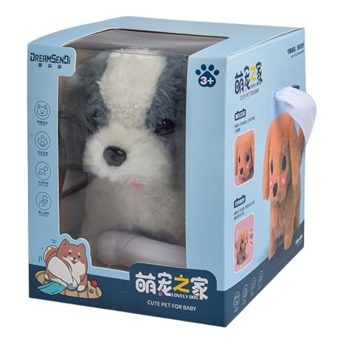 AMZLORD Electronic Robot Dog Interactive Roboter Welpe wirkt wie EIN echter Welpe Stoffed Animal Dog Battery Battery Battery Niedliche Wanderhund for Kinder 3 4 5 6 von AMZLORD