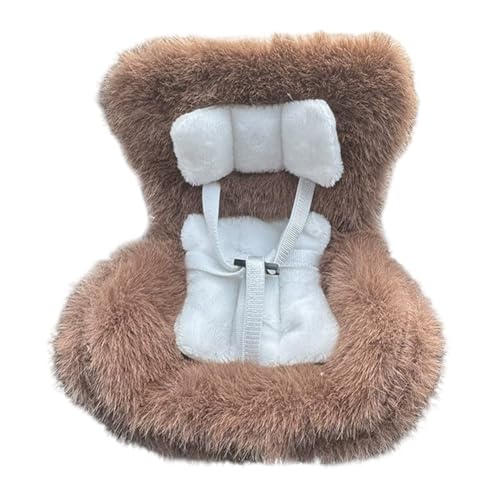 AMZLORD Mini Plüschpuppe Sicherheitssitz Sitzwagen -Auto Ornament for 17 cm Plüschpuppen (braun) von AMZLORD