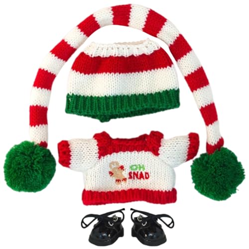 AMZLORD Mini Plush Dolls Kleidung for Labubu Weihnachtsstrick -Pullover Plüschpuppen -Outfit -Accessoires Kpop Outfit for Kinder Geschenk von AMZLORD