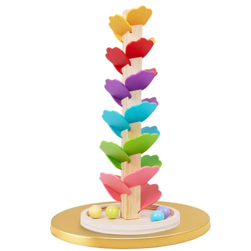 AMZLORD Rainbow Musical Tree Building Blocks Spielzeug Holzball Drop Spielzeug farbenfrohe Musikbaum Montessori Spielzeug for Kinderjungen & Mädchen Geschenke von AMZLORD