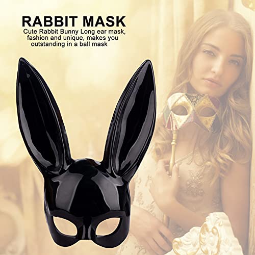 AMZLORD Schwarze Hasenohren-Kaninchenmaske für Frauen, Maskerade, Anime, Cosplay, Kaninchenmaske, Requisiten von AMZLORD
