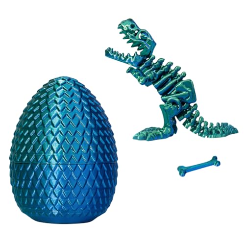 AMZLORD Tyrannosaurus Rex Dragon 3D Druckschädel 3D gedrucktes Dinosaurier Egg mit artikulierter Indominus Rex Mystery Crystal Dragon Zappel Spielzeug Überraschungstiere Spielzeug Erwachsen von AMZLORD