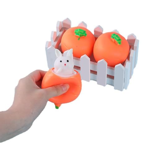 AMZLORD Zappelspielzeug zum Stressabbau, Silikon, dehnbar, lustiges Ostern-Karotten-Kaninchen-Formspielzeug, Dekompression, weich, for Kinder und Erwachsene von AMZLORD