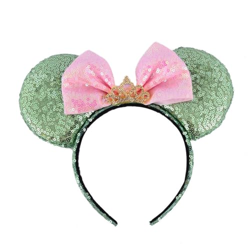 AMateschitz Ohren Maus Bow Haarschmuck Mouse Ear Kopfschmuck Spitze Kaninchenohren Stirnband Glitte Schleifen Haarband Hase Ohren Spitze Headband für Party Cosplay Ostern Grün 16 * 22cm AMateschitz Ohren Maus Bow Haarschmuck Mouse Ear Kopfschmuck Spitze Kaninchenohren Stirnband Glitte Schleifen Haarband Hase Ohren Spitze Headband für Party Cosplay Ostern Grün 16 * 22cm von AMateschitz