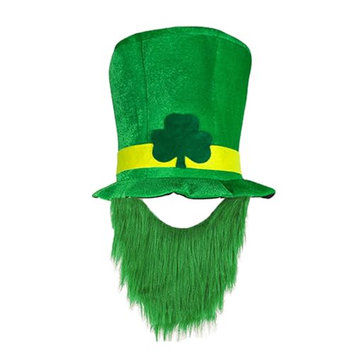 AMhomely Irischer Hut, Kleeblatt-Hut mit Bart St. Patrick's Day, Glückshut, runder Bowler-Hut, grüner Kleeblatt-Hut, Kappen, breite Krempe, Eimerhut, Urlaub, Festival, Kostüm, Kopfbedeckung, Grün AMhomely Irischer Hut, Kleeblatt-Hut mit Bart St. Patrick's Day, Glückshut, runder Bowler-Hut, grüner Kleeblatt-Hut, Kappen, breite Krempe, Eimerhut, Urlaub, Festival, Kostüm, Kopfbedeckung, Grün von AMhomely