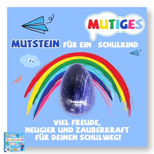 AN-WATTY Blaue Einschulung Geschenk Glückssteine, Mutstein für Schultüte Füllung Schulkind 2025 Junge, Glücksbringer Schulanfang Einschulung Junge mit Grußkarte und Geschenkbox AN-WATTY Blaue Einschulung Geschenk Glückssteine, Mutstein für Schultüte Füllung Schulkind 2025 Junge, Glücksbringer Schulanfang Einschulung Junge mit Grußkarte und Geschenkbox von AN-WATTY