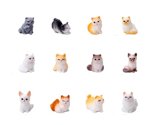 12 Stück Mini‑Harztiere 12 Stile Kleine Katzen‑Figuren für Feengarten Landschaft Miniatur‑Puppenhaus‑Zubehör Versteckdeko 12 Stück Mini‑Harztiere 12 Stile Kleine Katzen‑Figuren für Feengarten Landschaft Miniatur‑Puppenhaus‑Zubehör Versteckdeko von ANBOOR