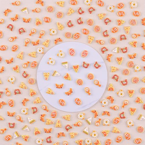 200 Stück Miniatur-Lebensmittel für Puppenhaus-Zubehör, Miniatur-Resin-Essen Pizza Brot für Mini-Küchen Mikro-Landschaftsdekoration DIY Bastelarbeiten von ANBOOR