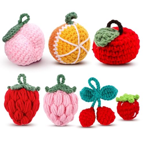 ANBOOR 7 Stück süße Häkelpuppe, Obst, Häkelpuppe, weiche Wolle, Stricken Wolle Puppe, Dekoration, Ermutigung, Geburtstagsgeschenke für Freundinnen, Frauen, Raumdekoration,Strickspielzeug ANBOOR 7 Stück süße Häkelpuppe, Obst, Häkelpuppe, weiche Wolle, Stricken Wolle Puppe, Dekoration, Ermutigung, Geburtstagsgeschenke für Freundinnen, Frauen, Raumdekoration,Strickspielzeug von ANBOOR