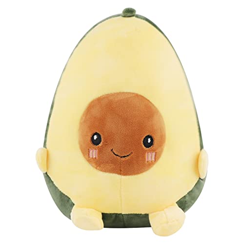 ANBOOR Avocado Gefülltes Tier Weicher Avocado Cuddly Toy Plüsch Kuscheltier für Kinder Mädchen Jungen Geburtstag Valentinstag Ostern Geschenke Party Gefälligkeiten Werfen Kissen (25 cm) von ANBOOR