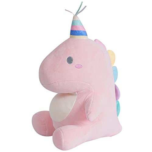 ANBOOR Dinosaurier Plüschtier Dino Kuscheltier Stofftier Groß XXL Kissen Puppe Plüschsaurier Kissen Geburtstag Weihnachten Geschenke für Erwachsene und Kinder(Rosa, 40CM) von ANBOOR