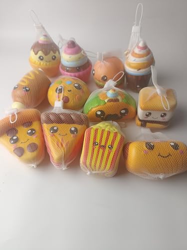 Anboor 12 Stück Lebensmittel Slow Rise Squishies Spielzeug, Smore Pizza Keks Hamburger EIS Kuchen Pommes Hotdog Taco Langsam Rückfedernde Quetsch Fidget Spielzeuge Stressabbau Anboor 12 Stück Lebensmittel Slow Rise Squishies Spielzeug, Smore Pizza Keks Hamburger EIS Kuchen Pommes Hotdog Taco Langsam Rückfedernde Quetsch Fidget Spielzeuge Stressabbau von ANBOOR
