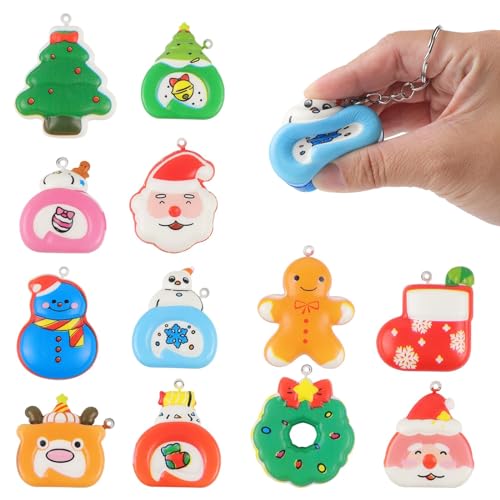 Anboor 12 Stück Weihnachts-Squishies-Spielzeugset für Kinder, Mini langsam aufsteigendes Weihnachts-Squishy-Spielzeug mit Schlüsselanhänger für Jungen, niedliches Stressabbau-Drückspielzeug Anboor 12 Stück Weihnachts-Squishies-Spielzeugset für Kinder, Mini langsam aufsteigendes Weihnachts-Squishy-Spielzeug mit Schlüsselanhänger für Jungen, niedliches Stressabbau-Drückspielzeug von ANBOOR