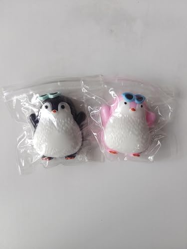 Anboor 2 Pinguine, 8 cm, weiche, klebrige Pinguine mit Sonnenbrille, Stressabbau für Kinder und Erwachsene, Geburtstagsgeschenk für Autisten von ANBOOR