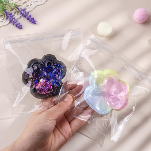 Anboor 2 Stück Katzenpfoten-Squishies-Drückspielzeug, weiche klebrige Squishies-Stressentlastungs-Sinnesspielzeug, neuartiges Fidget-Spielzeug für Erwachsene und Teenager(Galaxis, Regenbogen) von ANBOOR
