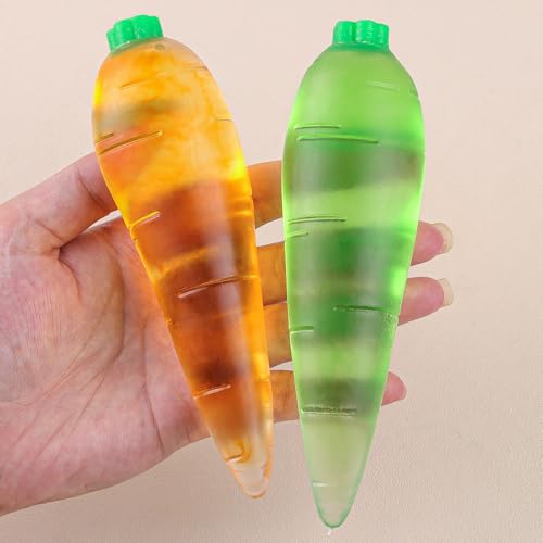 Anboor 2 Stück Kristall-Karotten-Squishies-Spielzeug, Dehnbare Zucker-Karotten-Stressbälle für Kinder und Erwachsene,sensorisches Karotten-Entspannungsspielzeug für Partygeschenke (Grün & Orange) Anboor 2 Stück Kristall-Karotten-Squishies-Spielzeug, Dehnbare Zucker-Karotten-Stressbälle für Kinder und Erwachsene,sensorisches Karotten-Entspannungsspielzeug für Partygeschenke (Grün & Orange) von ANBOOR