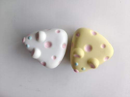 Anboor 2 Stück Langsam aufsteigendes Käse-Squishy-Spielzeug für Kinder, Maus-Lebensmittel-Schaumstofftier, Stressabbau, süßes Squishy-Spielzeug von ANBOOR